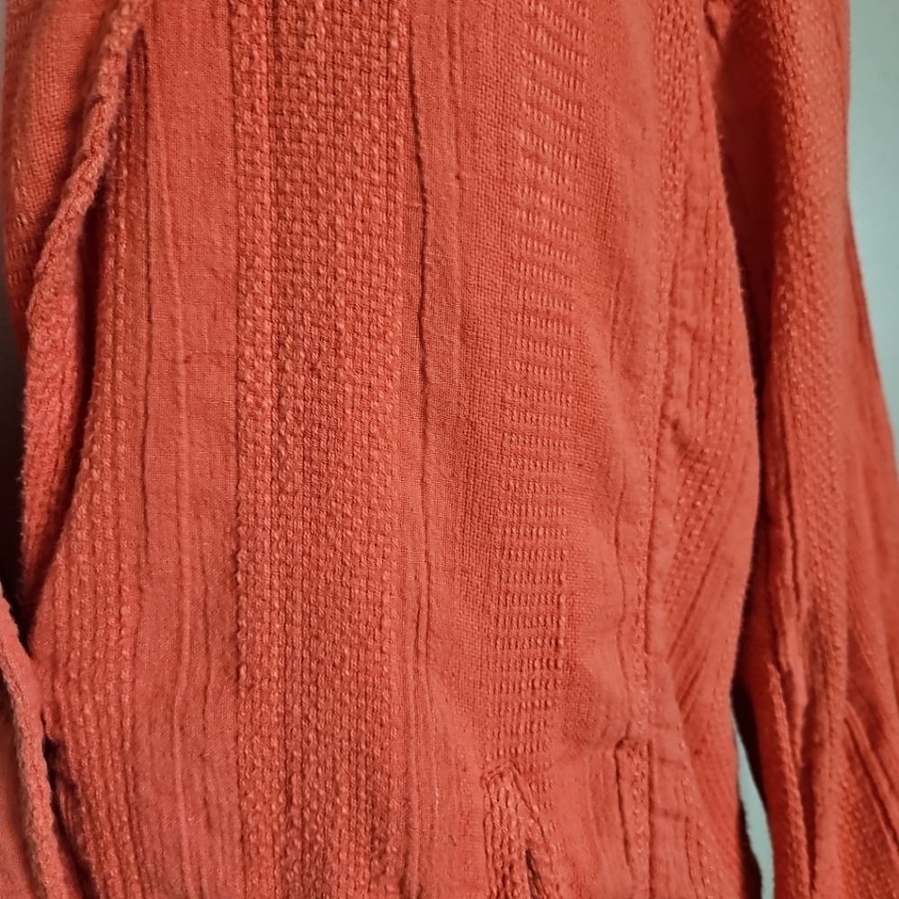Free People Oversized Textured Jacket Blazer Coral With Pockets Size Small - Picture 12 of 15
